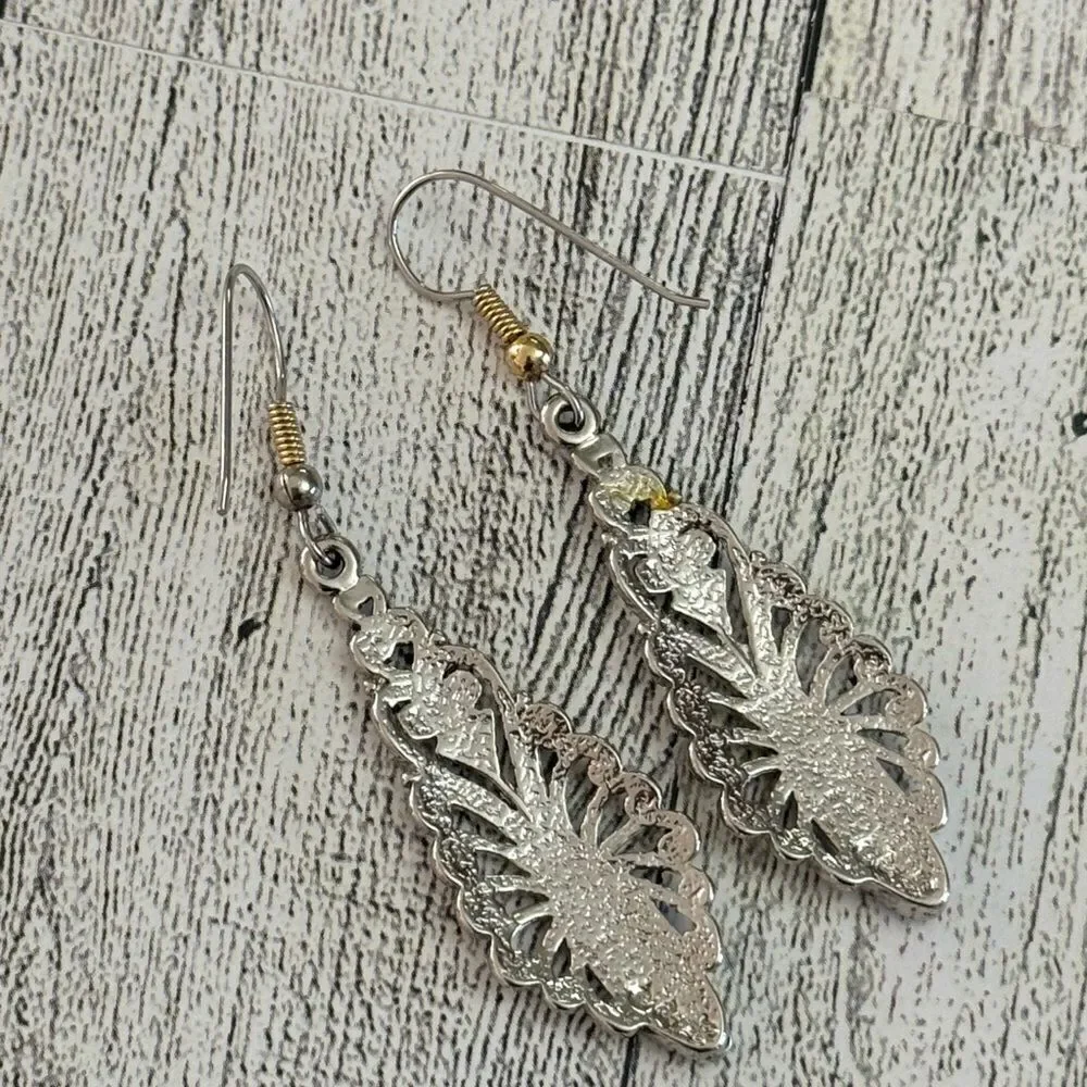 Turquoise Inlayed Dangle Earrings